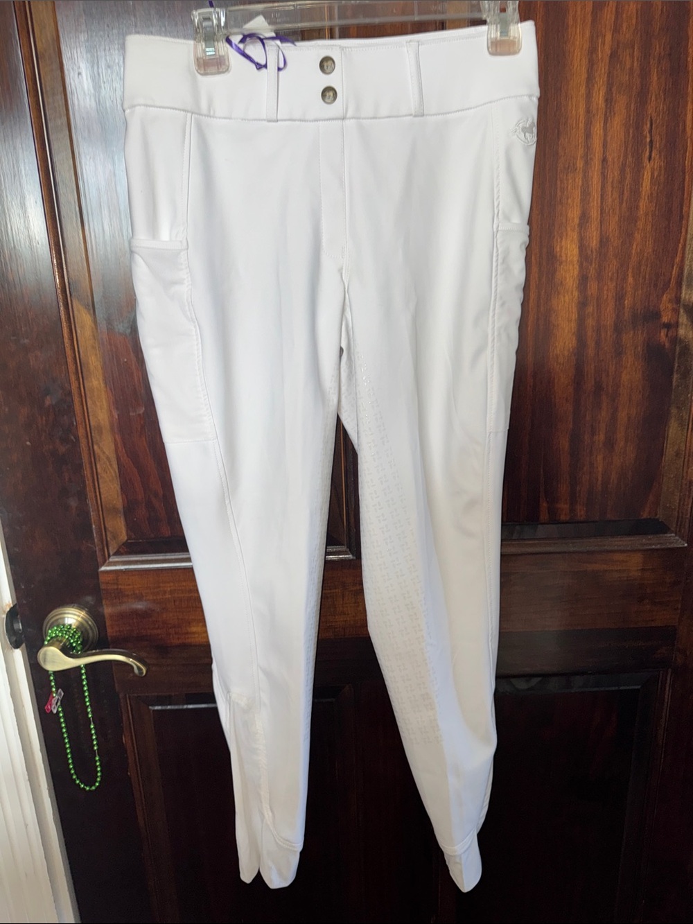 Medium SmartPak Pull On Silicone Full Seat Breeches White